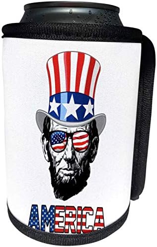 3дроуз-Карстен Рајзингер-Илустрации-Абрахам Линколн облечен во капа на врвот на знамето НА САД И Очила За сонце Америка - Може
