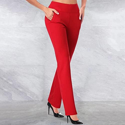 Yubnlvae јога панталони со џебови за жени плус големина подигање широка нога еластична висока половината лабава вклопена трендовски