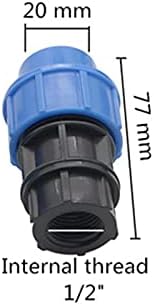 Поврзување на црево фитинзи DN20 директно лактот PE конектор Крај на приклучок 20мм до 1/2 машки/женски конектор за конектор за наводнување на