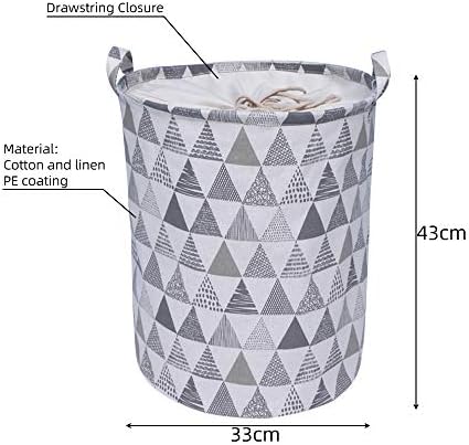 Папасгхекс корпа за перење, склопувачки водоотпорен круг на алишта за алинеи за складирање на облека со рачки од корпа за перење на платно