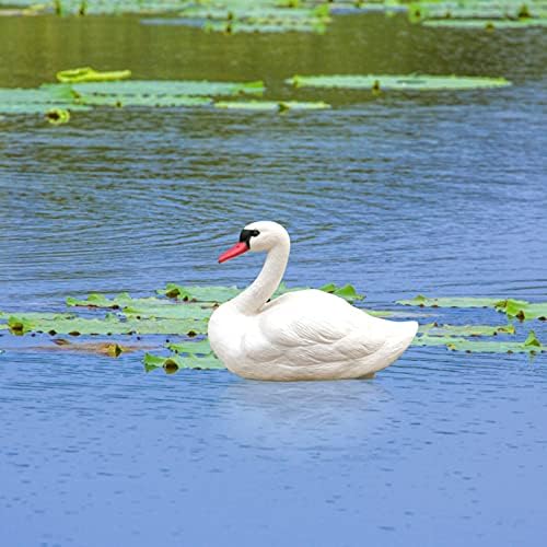Yowein Swan Decr Decor Pond Statue Ptatue Protector Floating Ornativelate Lonthing Blay Bait Garden Prastic Goose Goose Decor Decoks Blate
