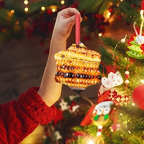 Божиќни украси на скара од пченка Смешна храна украси за новогодишна елка керамички круг персонализирани Божиќни украси 2022 Божиќни