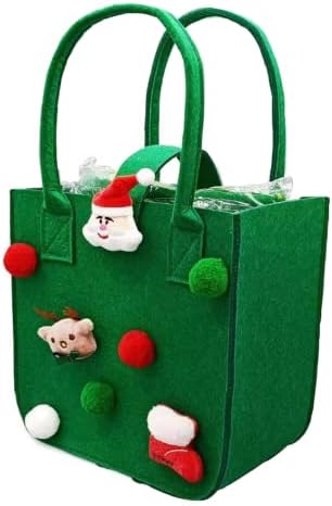 4 Нур Божиќни торби за подароци, Божиќни торбички со рачки за еднократно торби за подароци почувствуваа Божиќни третирани торби за девојчиња