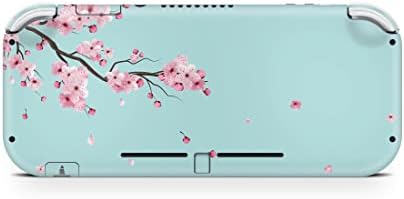 Зачуден дизајн Сакура кожа компатибилен со Nintendo Switch Lite кожа, симпатичен цветно прекинувач за лајт винил 3М декларативно симпатично
