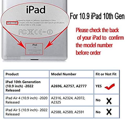 Случај JYtrend за 2022 iPad 10-Та Генерација 10,9 инчи, Ротирачки Држач Паметно Магнетно Автоматско Будење/Капак За Спиење За Моделот A2696