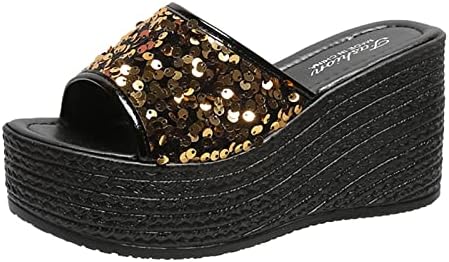 Клин -сандали за жени облечени летни модни модни модни отвори пети пети чевли со чевли Бохо плажа сандали за забава за датира секој ден