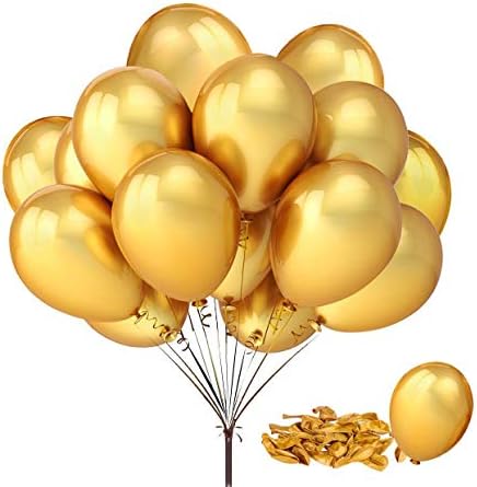 Фецеди 100 парчиња/пакет 12 Златни Сјајни Балони за Декорација На Забави 12 инчи