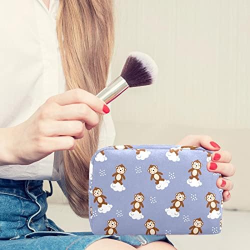 Tboobt Шминка Торба Патент Торбичка Патување Козметички Организатор За Жени и Девојки, цртан филм животно мајмун облак виолетова