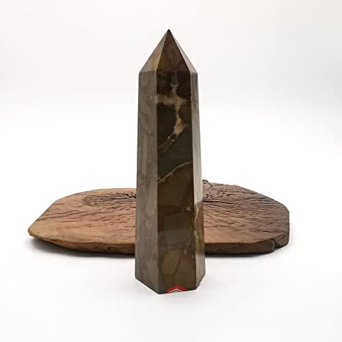 897g природен бамбус камен crsytal obelisk/кварц кристално стапче кула точка заздравување