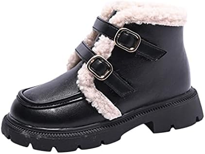 Мода есен и зимски деца чизми за момчиња и девојчиња рамни стапала дебели стапала што не се лизгаат бебешки чипка чевли