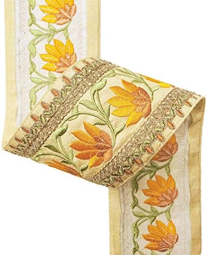 IBA IndianBeautifulart Yellowолта цветна лента со ленти за ткаенини за занаетчиски занаети за занаетчиски занаети за шиење на