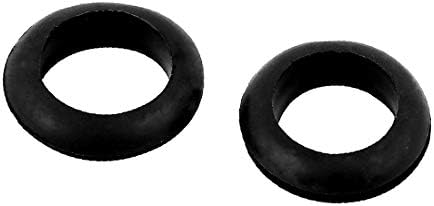 X-Dree 10pcs 20 mm Внатрешна диа црна гума електрична тркалезна жица гром заптивка (10 парчиња 20мм ДИА Внатрешен Caucho Caucho Redondo Eleéctrico junta de ojal de Alambre