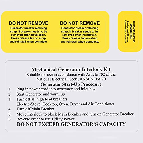 Комплет за блокирање на генераторот компатибилен со Мареј или Сименс 150 засилувачи или 200 засилувачи, панели од 7/8-1 1/4 инчи помеѓу