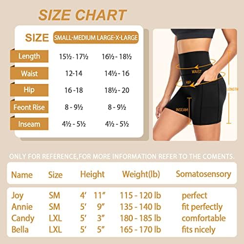Morefeel 3 пакет меки моторџиски шорцеви жени со џебови - 5 висока половината за контрола на стомакот за јога атлетски шорцеви лето