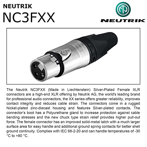 Најдобри кабли во светот 4 единици - 0,5 стапала - Балансиран микрофон кабел, изработен со употреба на жица Mogami 2549 и Neutrik NC3MXX & NC3FXX