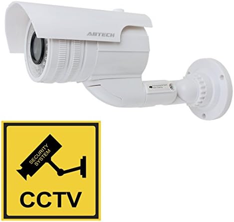 AEXIT CCTV Electronic Security Dummy Realistic Looking Security Camera Red LED светло трепкање AA Battery Powered