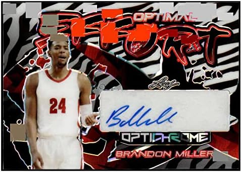 Брендон Милер RC Auto 2022-23 Leaf Optichrome 2/2 Оптимален напор автограм дебитант Алабама МТ-МТ+ НБА кошарка НЦАА