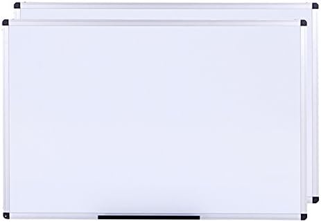 Viz-Pro Dry Erase Board/Whiteboard, не-магнетна, 48 x 36 инчи, пакет од 2, монтиран одбор за училишна канцеларија и дома, со маркери