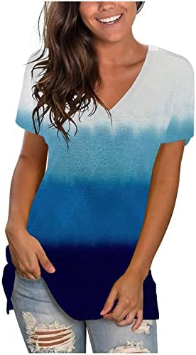 Comigeewa дами памучна блуза есен летен краток ракав против вратот графички салон лента блуза маичка за тинејџери девојки lx lx