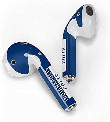 Skinit Decal Audio Skin компатибилен со Apple AirPods со кутија за полнење на молња - официјално лиценциран NFL Indianapolis Colts Blue Performance