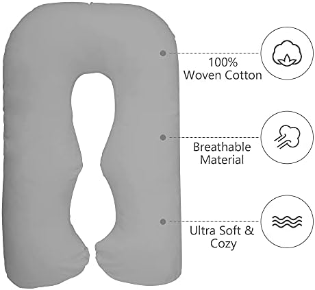 Покривка за перница за бременост со голем патент, во облик на целосна кутија за перница за тело за мајчинство 55 „x31“, лесна дишење и ултра