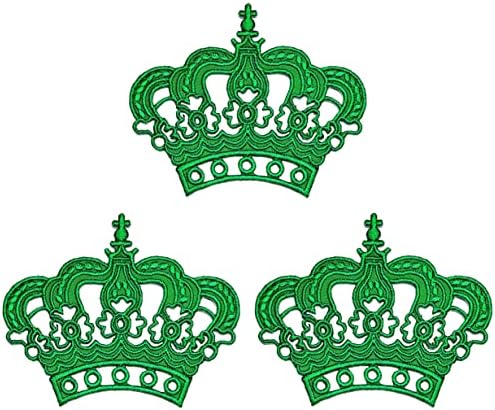 Кленплус 3 парчиња. Зелена Принцеза Круна Закрпи Налепница Стрипови Цртан Филм Железо На Ткаенина АПЛИКАЦИЈА САМОСТОЈНО Шиење Занает Поправка