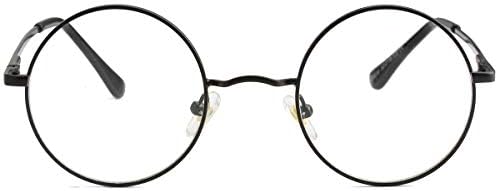 Курсан Мали Тркалезни Проѕирни Очила За Леќи Круг Без Рецепт Метална Рамка Очила