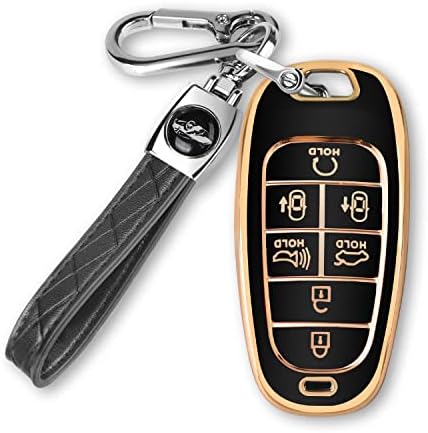За Hyundai Key Fob Cover одговара за 7 копчиња 2021 2020 2019 Hyundai Sonata Nexo 2022 Hyundai Tucson TPU Key Fob Case Case Protector