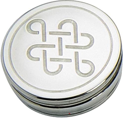 Јас LUV LTD Pewter Trinket Кутија Круг Со Апстрактни Келтски Јазол Мотив На Капакот 50mm