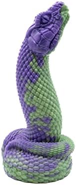 Фантазија за вшмукување на змија Натара - зелена шема на бои на виолетова лента - Рачно изработена во САД - Играчки за возрасни, секс играчки