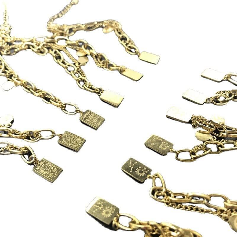 Ојама Зодијак Медалјонски нараквици за жени злато позлатени 12 соstвездија на нараквица ланец роденденски накит - ЛЕО -25572