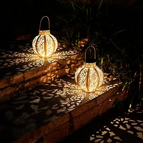 Generep соларни фенери, ретро метални соларни светла со рачка, 4 лумен од сонцето, предводено декоративно осветлување за двор, ограда