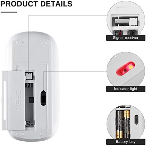 SOLUSTRE Безжичен Глушец, Ултра Тенок USB 1200 DPI Mini 2. Пренослив Мобилен Тивок Оптички Безжичен Глувче Глувче Компатибилен