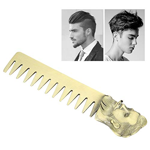 Чешел широк заб, професионален стилизинг чешел стилизинг брада чешел широк заб алуминиум Бербер салон за фризерски чешел за мажи