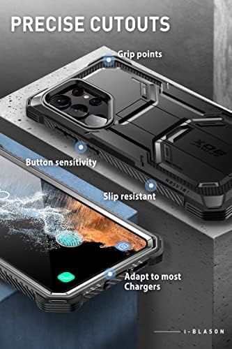 I-Blason Armorbox Дизајниран За Samsung Galaxy S23 Ултра Случај со Kickstand &засилувач; Појас Клип, [2 Предни Рамки] Полно Тело Солиден Браник Случај Со Вграден Заштитник На Екранот [Под?