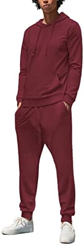 Coofandy Men's Tracksuit 2 Piece Hoodie Sweatsuit поставува долг ракав атлетски костум моден спортски костум