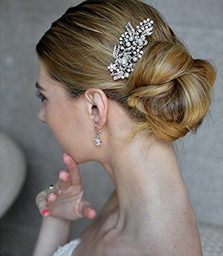 Missgrace невестински ринестон цвет коса чешел гроздобер жени слушалки за свадбени додатоци за коса