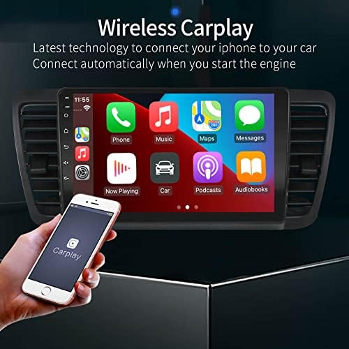 За Субару-Наследство-Излез 2004-2009 Радио, Вграден Во Carplay Android Auto 1g RAM МЕМОРИЈА 32G ROM GPS Навигација Екран На Допир