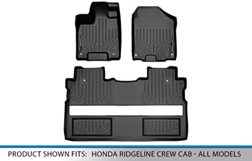 Maxliner Custom Fit Fort Clone Mats 2 Row Постави црно компатибилно со 2017-2022 Honda Ridgeline Crew Cab - Сите модели