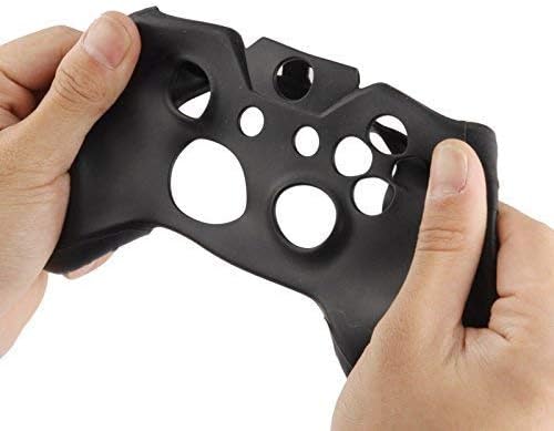 Kakooze анти-лизгање мека игра силиконски гел зафаќа ракав на ракав кожата за Xbox One S Controller црна