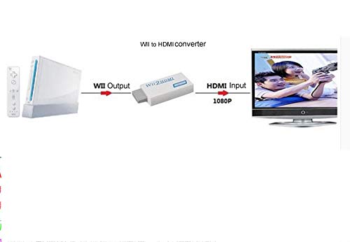 Converter Wii To HDMI за целосен HD уред, Hanstend Wii HDMI адаптер со 3,5 mm аудио приклучок и 1080p 720p HDMI излез компатибилен со сите