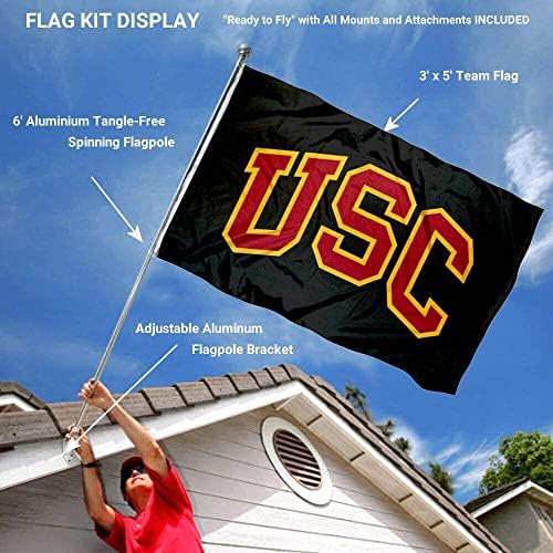 USC Trojans Black Flag и Pole Bracket Mount Bunder