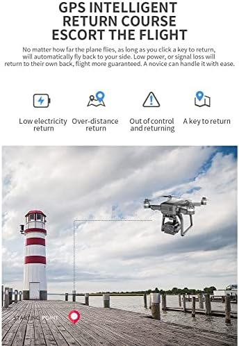 Skyteey Drone со 4K камера за почетници за возрасни, 3-оски Gimbal, 9800ft видео менувач, со 2 батерии, автоматско враќање