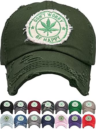 Марами унисекс не грижете се среќни марихуана лисја памук гроздобер измиен потресен бод бејзбол капа капа
