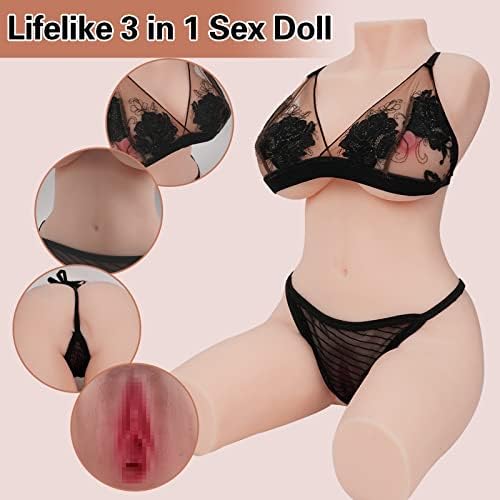 17 lb секс кукла мастурбатор женски торзо секс играчка со реална града тесна вагина и анална џеб пичка големина силиконски loveубовни