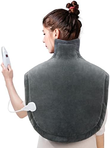Греење подлога за олеснување на болката во грбот, Evajoy 25 '' x 26 '' Електрична подлога за греење на вратот на рамената на 'рбетот топлинска