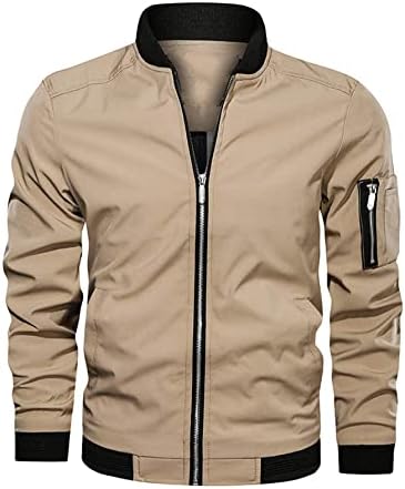 Ксинбалов јакни за мажи со цврста патент на бомбардерска јакна