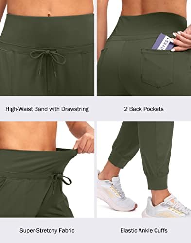 G Постепени женски џогери со високи атлетски џемпери со џебови со патенти со патенти за тренингот панталони за жени