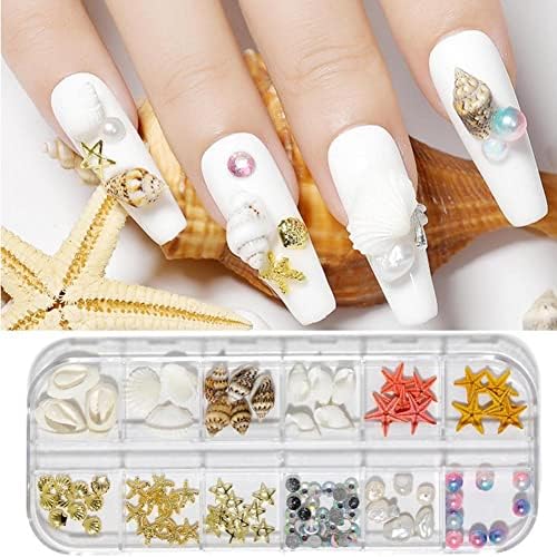 1 украс за нокти на кутии Добра морска серија за нокти уметнички шарми дизајнирани океански стил декоративен накит за нокти - накит -