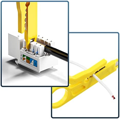 Uenhoy 4 парчиња мини жица стриптизета Етернет кабел Стипер за пробивање на жицата за прицврстување на жицата за RJ45/CAT5/CAT6 Кабел за